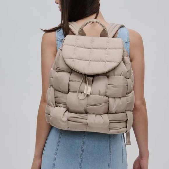 Anthropologie Sol and Selena Perception Woven Nylon Backpack - Picture 3 of 7